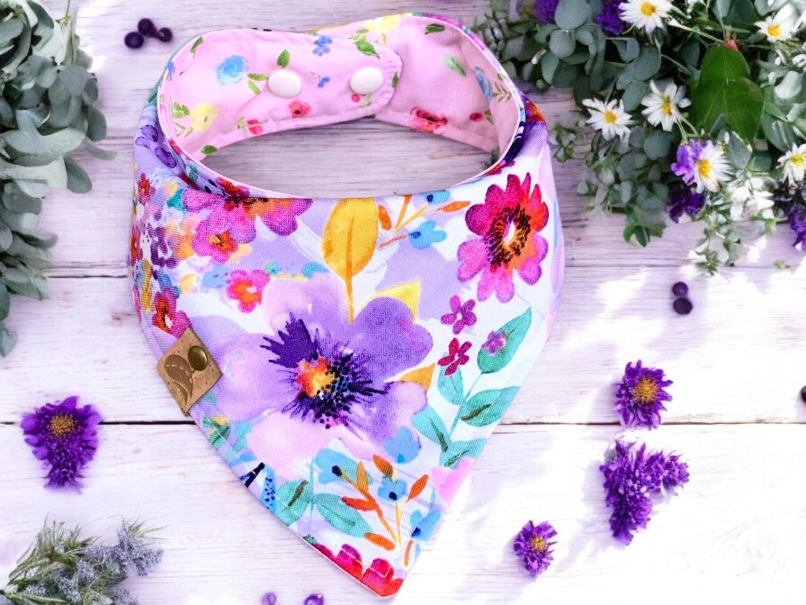 Dog bandana birthday dog gift monogrammed dog bandana Easter floral dog bandana summer dog scarf girl dog bandana floral bandana reversible