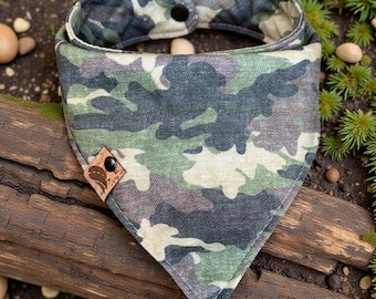 Pañuelo de camuflaje personalizado para perro, bufanda de caza reversible