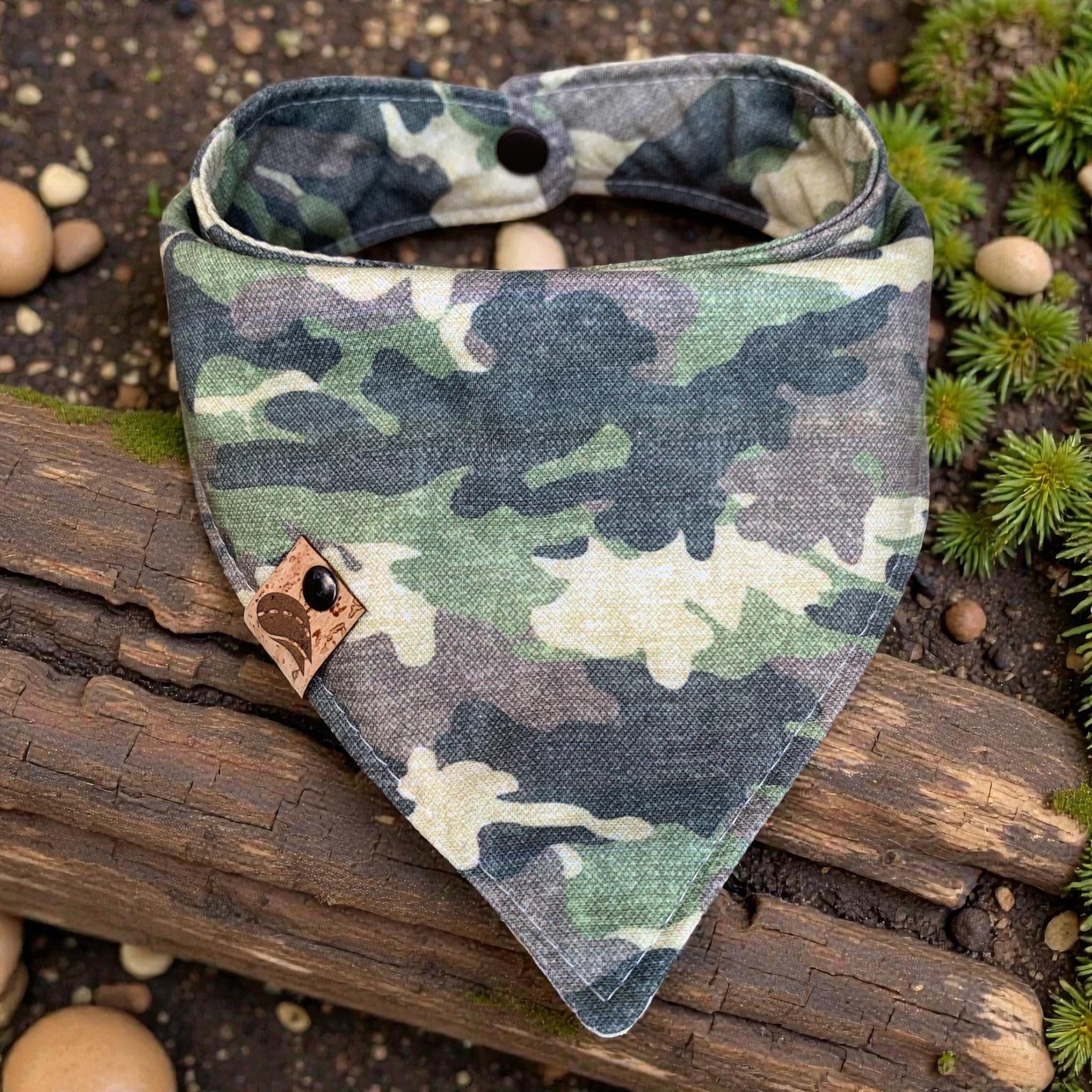 Over-the-Collar Dog Bandana - Camouflage Army Hunter Style, Cotton Blend - View #4