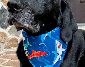 Shark Dog bandana personalized dog gift monogrammed dog bandana shark dog bandana shark dog bandana shark dog scarf dog gift summer dog