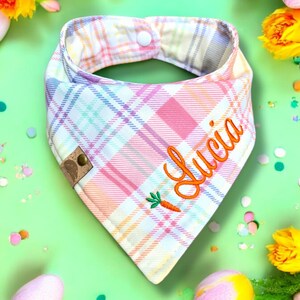 Easter Dog bandana easter bandana pastel dog bandana easter dog scarf embroidered dog gift monogrammed dog bandana new puppy gift spring dog