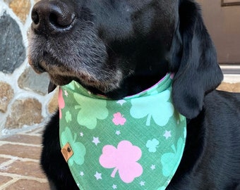 St patricks day dog bandana clover Dog bandana green dog bandana monogrammed dog bandana st pattys day dog gift dog bandana 4 leaf clover