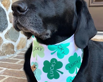 St patricks day dog bandana clover Dog bandana green dog bandana monogrammed dog bandana st pattys day dog gift dog bandana 4 leaf clover