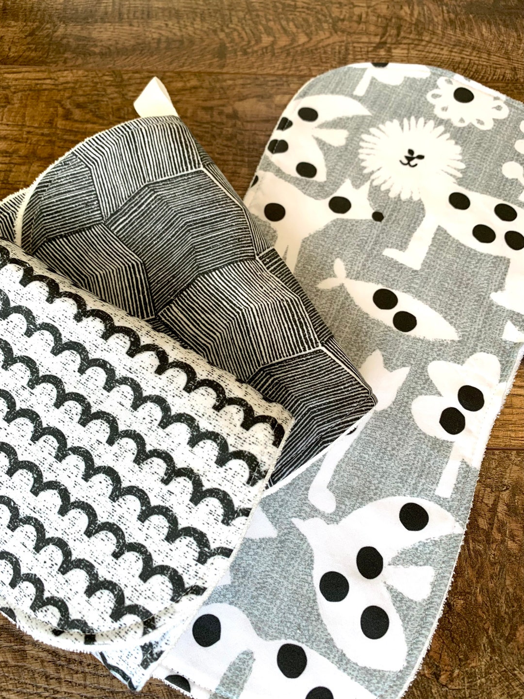 Neutral Burp Cloth Set Baby Burp Clothsgender Neutral Burp Etsy