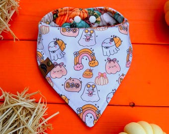 Fall Dog bandana fall pastel bandana dog gift modern fall dog bandana ghost bandana new puppy gift fall dog gift Halloween dog scarf