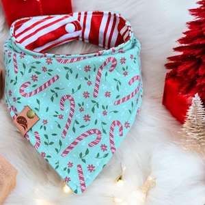 Christmas Dog bandana candy cane dog bandana red and green dog bandana christmas dog gift  candy cane dog scarf christmas scarf winter scarf
