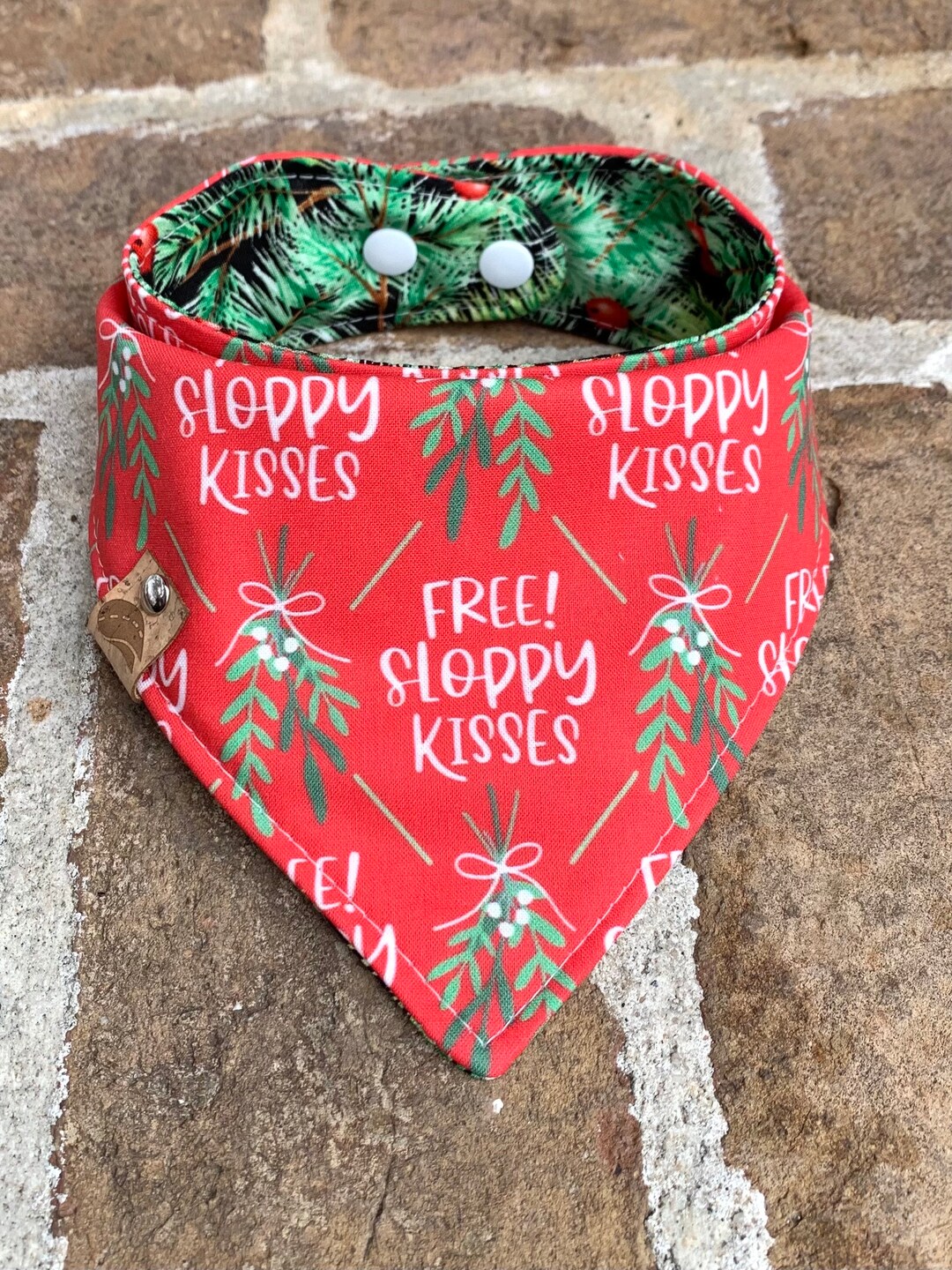 Christmas Dog Bandana Holiday Dog Bandana Monogrammed Dog Bandana