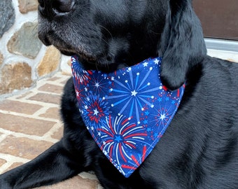 Patriotic Dog bandana fourth of July dog Memorial Day dog bandana patriotic dog bandana red white and blue dog bandana star dog bandana