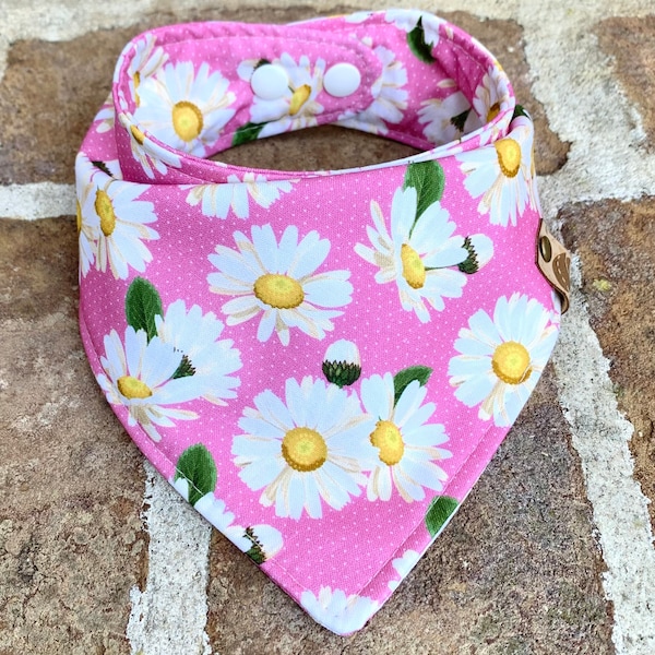 Summer dog bandana Summer Dog bandana summer dog gift personalized gift pink dog bandana spring dog bandana spring dog scarf  daisy bandana