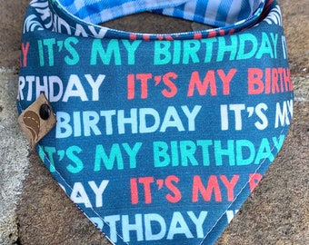 Birthday Dog bandana birthday dog gift monogrammed dog bandana new dog gift  birthday boy bandana spring dog scarf dog gift birthday bandana