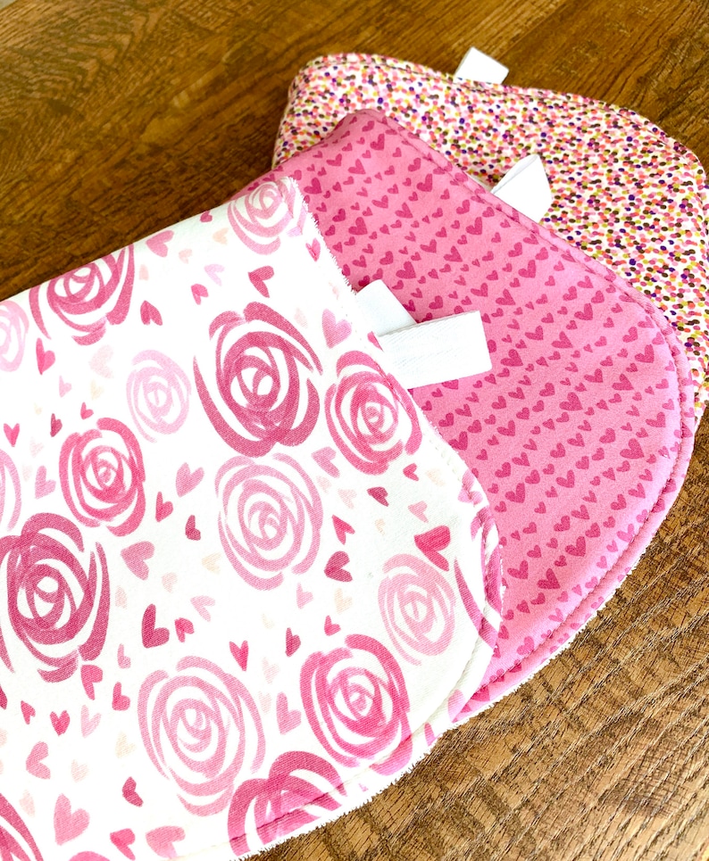 New mom gift organic Burp Cloth valentine baby organic baby gift girl Burp Cloth Bamboo Burp Cloths Baby shower gift spring burp cloth