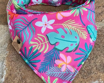 ¡Nuevo! Beach Dog pañuelo monstera hoja pañuelo verano perro pañuelo tropical perro bufanda hawaiano perro bufanda nuevo regalo de mascota personalizado gato pañuelo