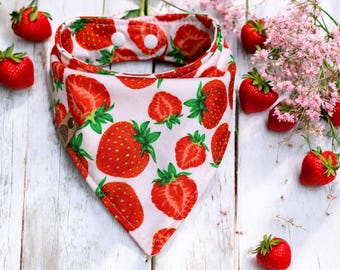 Strawberry Dog bandana summer bandana dog gift strawberry bandana summer bandana dog bandana spring dog gift girl dog scarf customizable