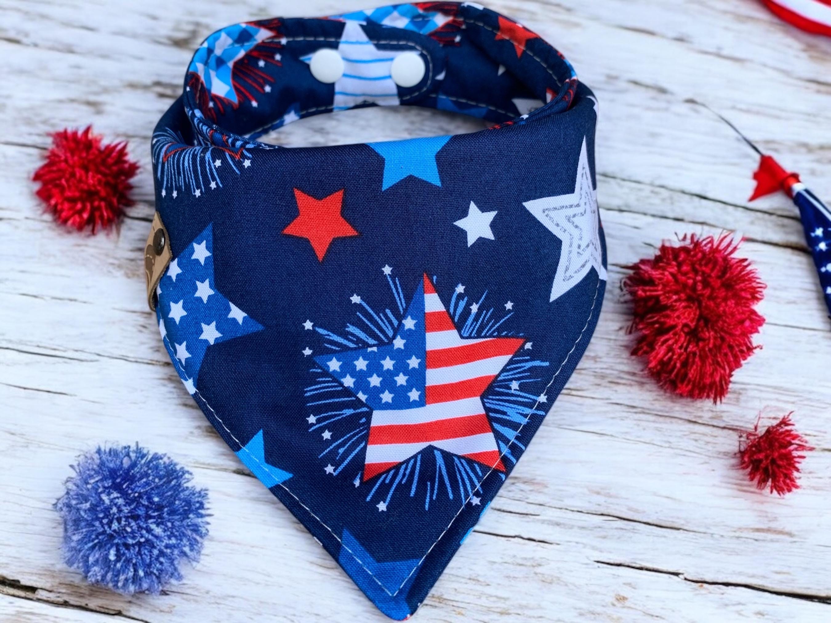 Patriotic Dog bandana fourth of July dog Memorial Day dog bandana patriotic dog bandana red white and blue dog bandana star dog bandana