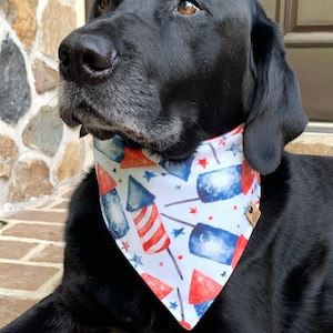 Patriotic Dog bandana fourth of July dog Memorial Day dog bandana patriotic dog bandana red white and blue dog bandana star dog bandana
