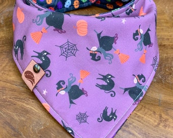 Halloween hond bandana halloween sjaal halloween hond cadeau pompoen hond bandana hond kostuum zwart en oranje heks sjaal omkeerbare bandana