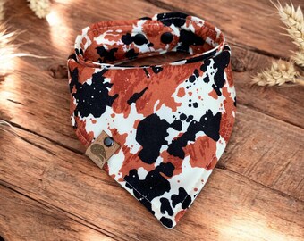 Cow Print Dog Bandana: Reversible Cotton Farm Life Scarf