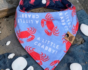 ¡Nuevo! Pañuelo para perro de playa, pañuelo para cangrejo, pañuelo de verano para perro, bufanda para perro, bufanda preppy para perro, pañuelo costero, pañuelo para gato del océano, personalizable
