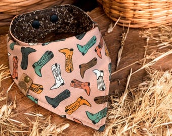 Bandana personalizada para perro: regalo bordado con botas de vaquero