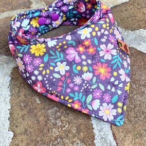 Dog bandana summer floral bandana Purple dog bandana personalized bandana dog bandana summer dog gift dog scarf wildflower bandana