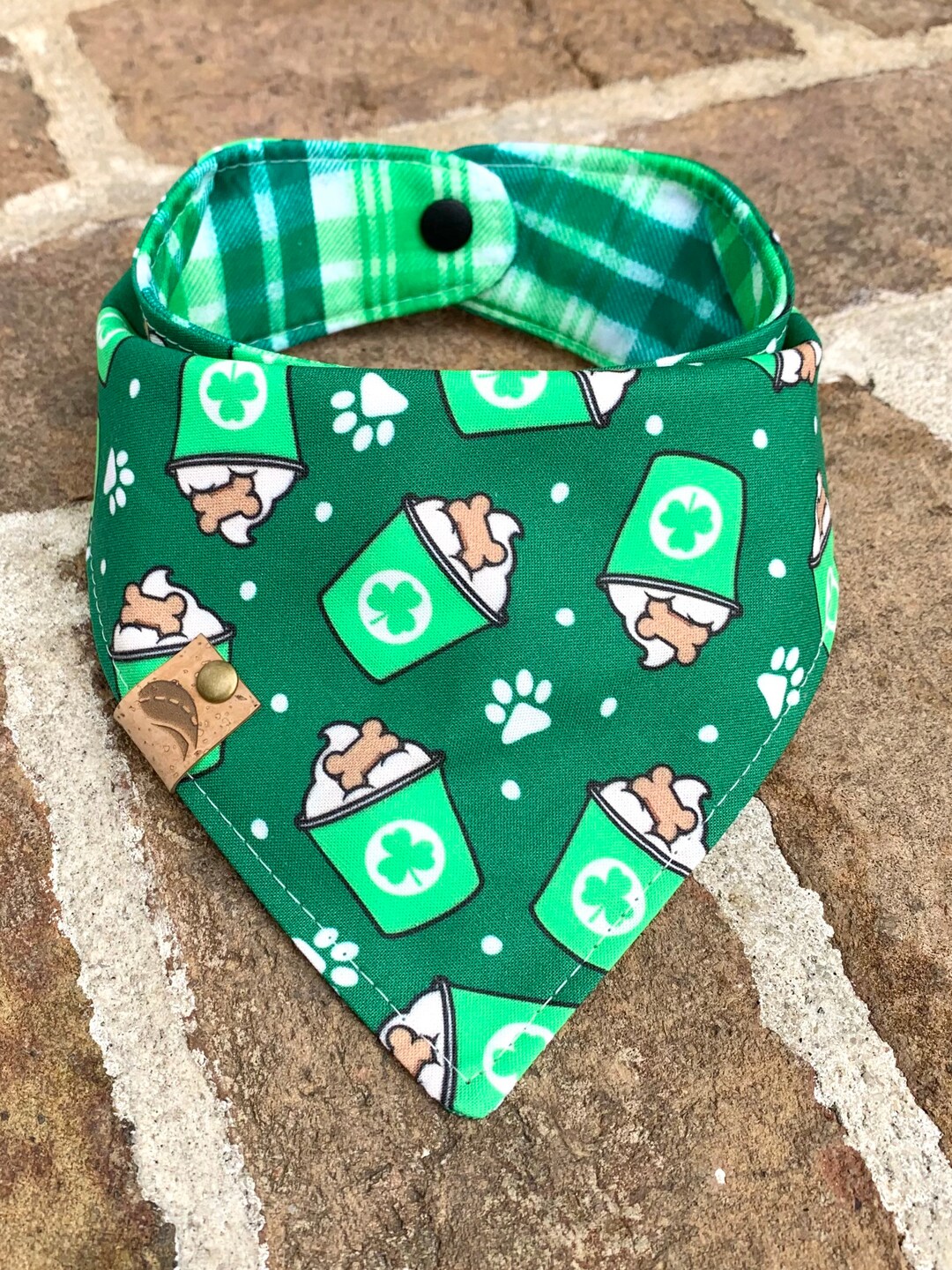 St Patricks Day Dog Bandana Clover Dog Bandana Green Dog Bandana