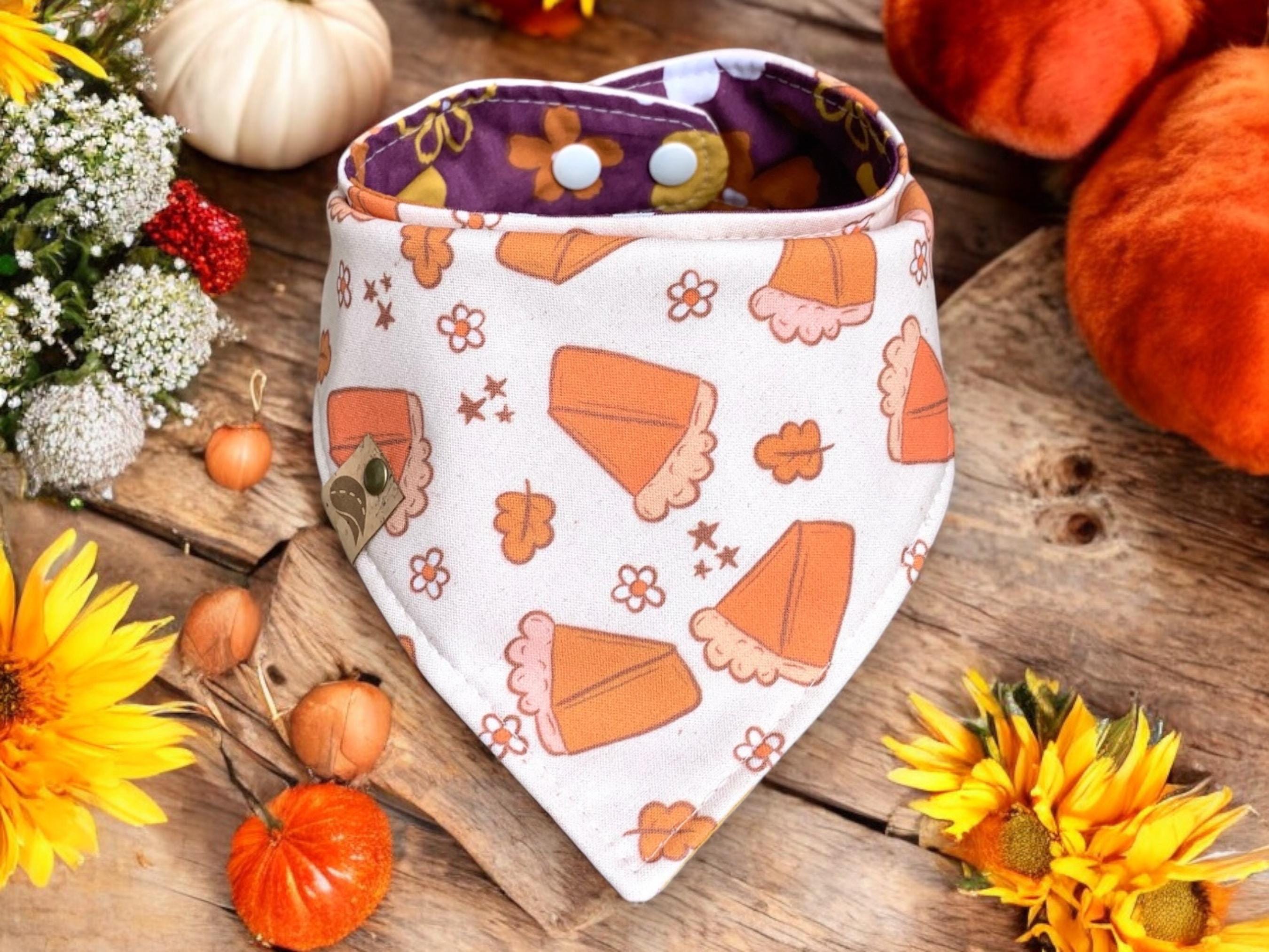 Thanksgiving Hundehalsband Mit Truthahn & Kürbis – Verstellbar Für Kleine Hunde & Katzen