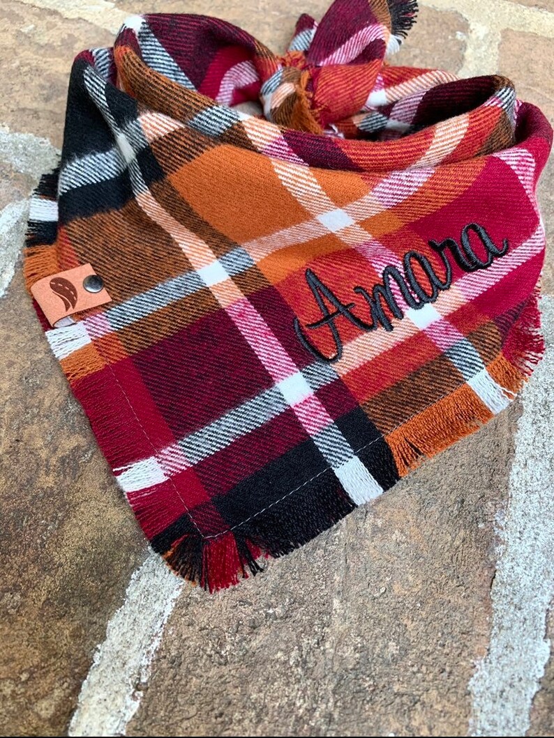 Dog Scarf Plaid Dog Scarf Fall Plaid Scarf Fall Bandana Dog | Etsy