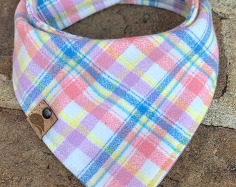 Easter Dog bandana easter bandana pastel dog bandana easter dog scarf embroidered dog gift plaid dog scarf bandana new puppy gift spring dog