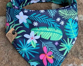 Nouveau ! Bandana pour chien de plage bandana feuille de monstera bandana pour chien d'été écharpe pour chien tropical écharpe pour chien hawaïen nouveau cadeau pour animal de compagnie bandana chat personnalisé