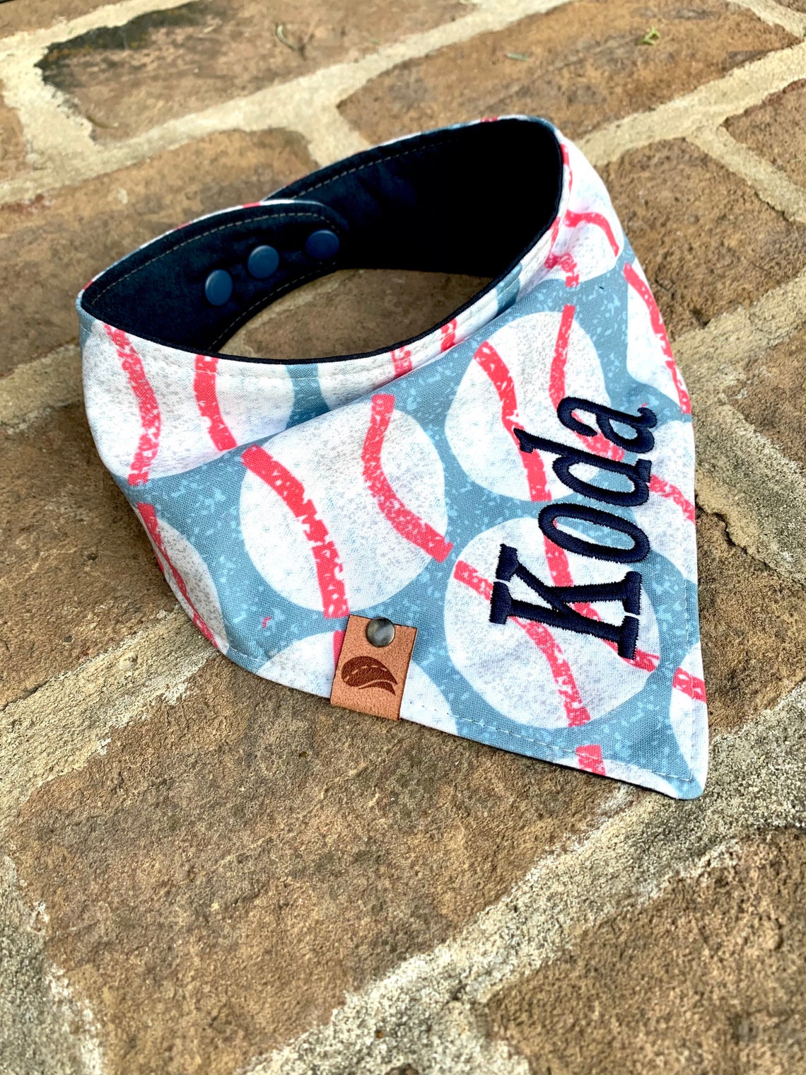 Dog Bandana Baseball Bandana Personalized Dog Gift Monogrammed Etsy