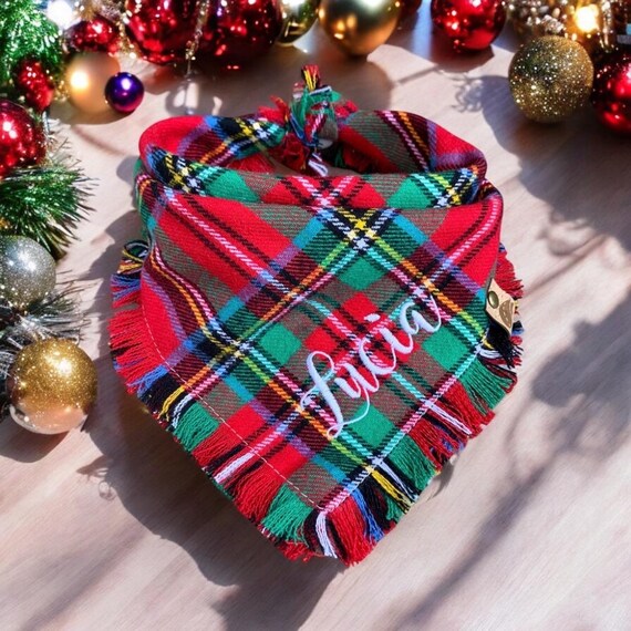 Hundehalstücher Für Weihnachten – 2 Stück, Verstellbar, Weiches Material – Festliches Bandana Für Hunde
