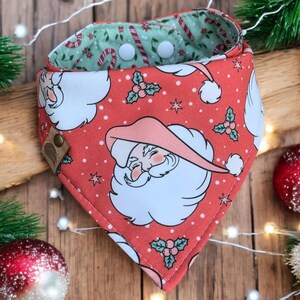Christmas Dog bandana cat bandana Santa dog bandana christmas dog gift dog scarf christmas scarf winter scarf personalized dog reversible