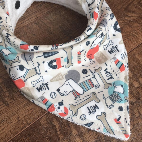 Dog bib Dog Bandana bib-Gender Neutral baby gift Bandana Bib-Organic Bamboo Terry Cloth Bib- puppy Drool Bib-baby bandana bib