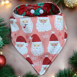 Christmas Dog bandana cat bandana Santa dog bandana christmas dog gift dog scarf christmas scarf winter scarf personalized dog reversible