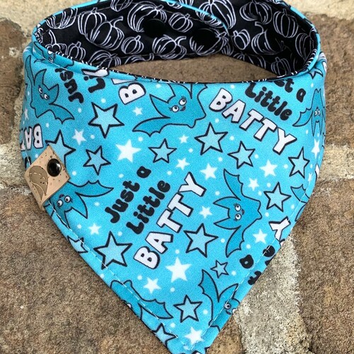 Bat Dog bandana halloween Dog bandana halloween dog halloween dog gift personalized dog gift new puppy gift fall dog bandana reversible