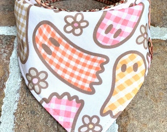 Dog scarf fall dog gift personalized dog bandana Ghost bandana Halloween bandana fall dog bandana ghost dog bandana Halloween scarf