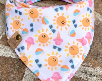 Dog bandana summer dog gift ice cream dog bandana sunshine bandana summer dog bandana watercolor dog scarf reversible bandana puppy gift