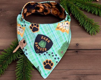 Camping dog bandana personalized dog gift puppy gift spring dog bandana mountain dog bandana camping bandana bark ranger bandana new pup