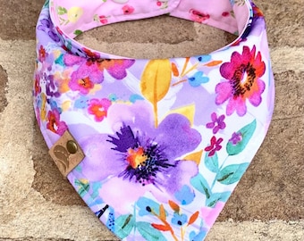 Dog bandana birthday dog gift monogrammed dog bandana Easter floral dog bandana summer dog scarf girl dog bandana floral bandana reversible