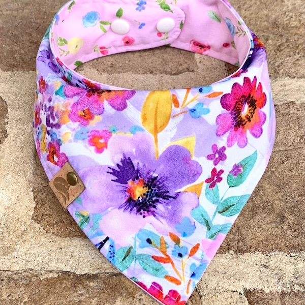 Dog bandana birthday dog gift monogrammed dog bandana Easter floral dog bandana summer dog scarf girl dog bandana floral bandana reversible