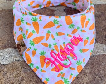 Easter Dog bandana easter bandana pastel dog bandana easter dog scarf plaid dog bandana personalized dog gift monogrammed dog bandana carrot