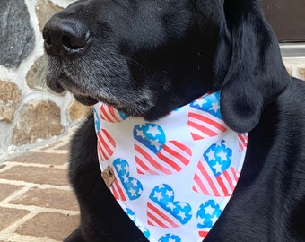 Patriotic Dog bandana 4th of July dog memorial day dog bandana patriotic dog bandana red white and blue dog bandana star dog bandana