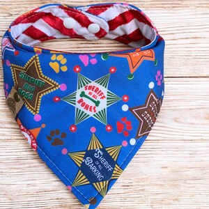 Hondenbandana gepersonaliseerde hond cadeau geborduurde hond bandana cowboy bandana sheriff bandana hond grote broer zuidwestelijke hond omkeerbare bandana