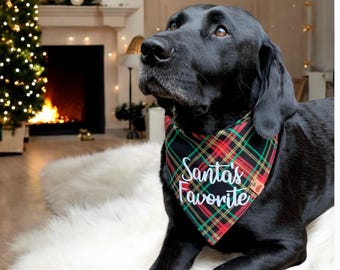 Christmas bandana Christmas Dog bandana plaid dog holiday bandana monogrammed dog bandana christmas dog gift christmas dog scarf dog scarf