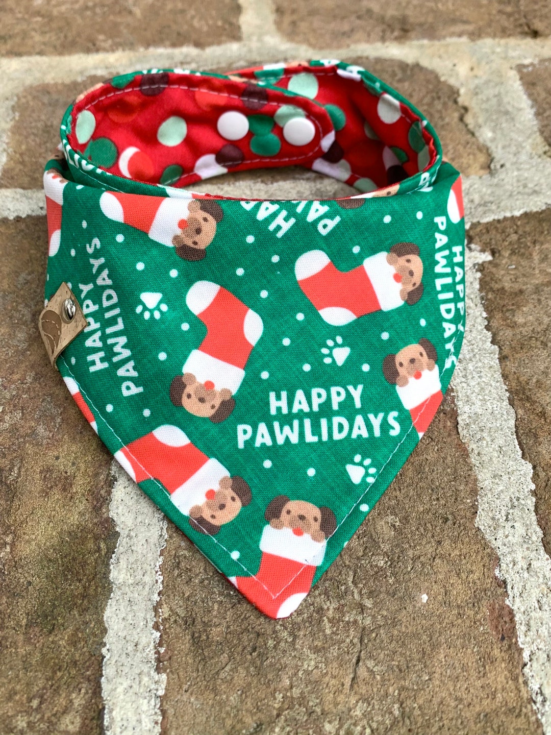Christmas Dog Bandana Holiday Dog Bandana Monogrammed Dog Bandana