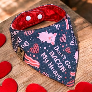 Alla hjärtans dag hundbandana alla hjärtans dag hund baconbandana hjärta hundbandana alla hjärtans dag hundhalsduk bandana hjärta hundhalsduk alla hjärtans dag present hundhalsduk katt