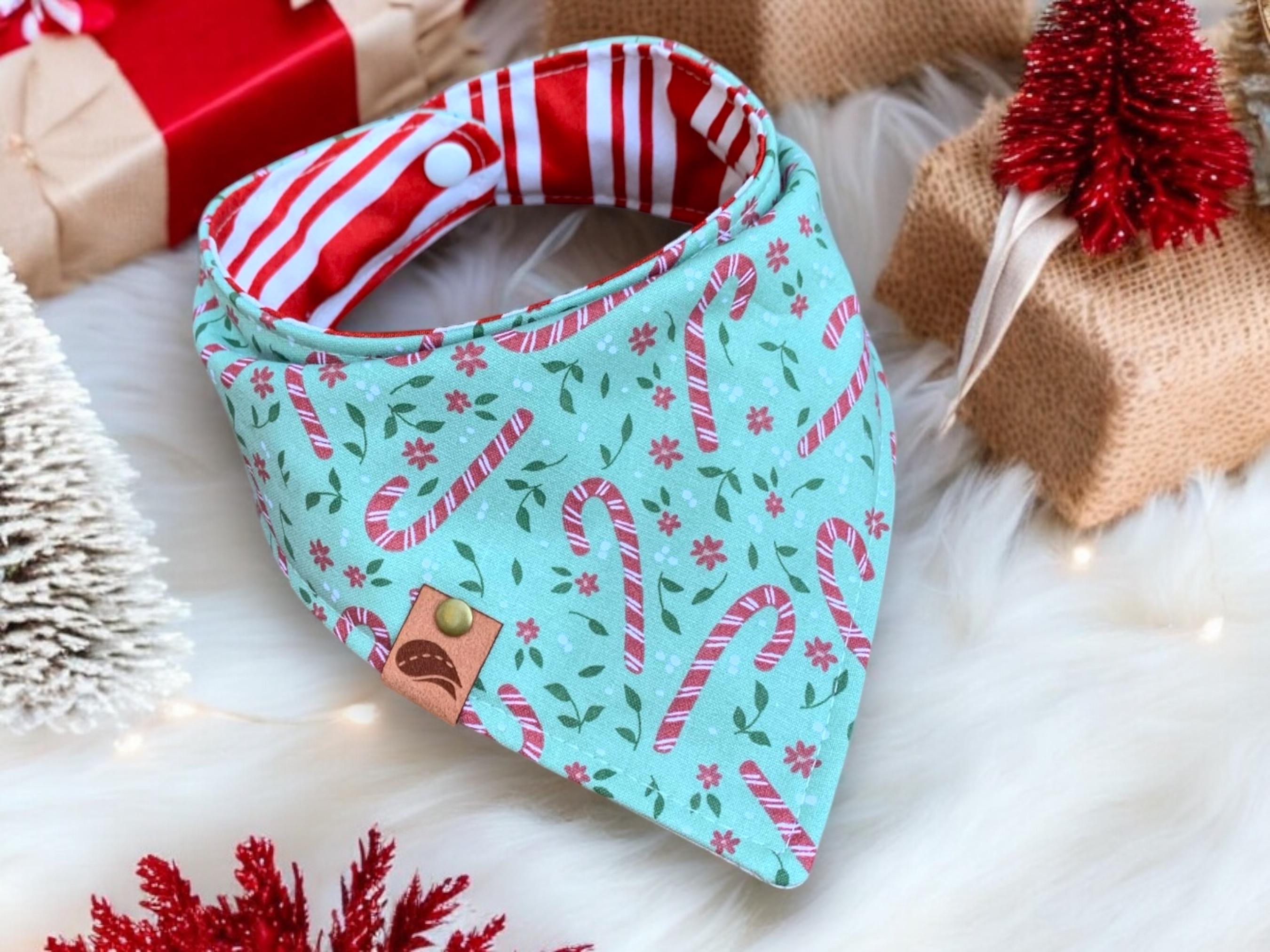 クリスマス 犬用バンダナ キャンディケイン 犬用バンダナ 赤と緑の犬用