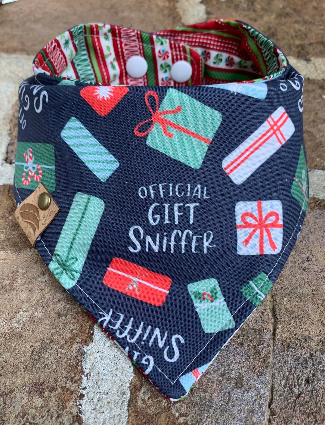 Christmas Dog Bandana Holiday Dog Bandana Monogrammed Dog Bandana