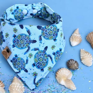Bandana dla psa na plażę, tropikalny banan, prezent dla zwierzaka, żółw morski, letnia bandana dla psa, tropikalny szalik dla psa, oceaniczny szalik dla psa, letni szalik, oceaniczny szalik dla żółwia