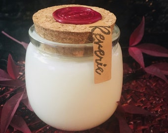 Reverie Scented Candle: Black Cherry Merlot and Juniper/ Vegan/ Intention Candle/ Gothic Home